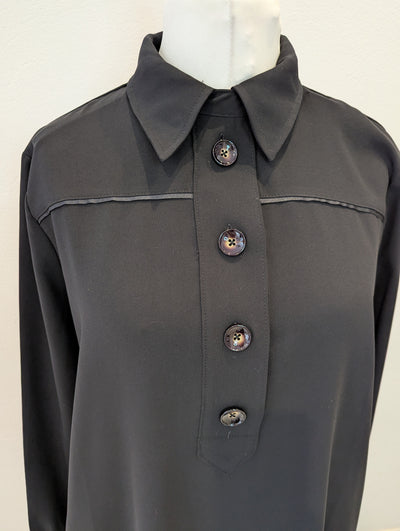 Mos Mosh Black Button Front Dress Size Medium