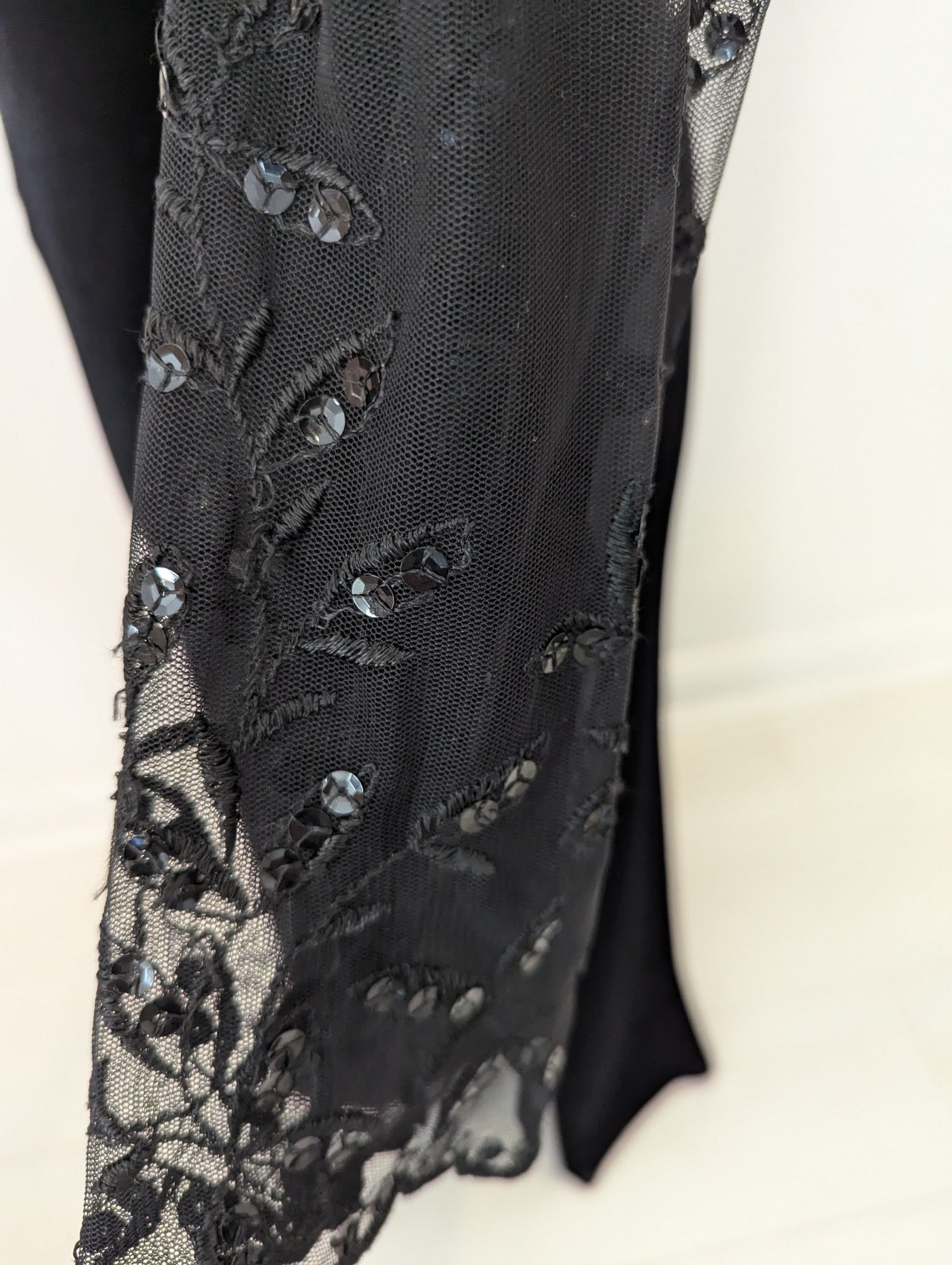 Black Velvet Sheer Sleeve Maxi Size 14