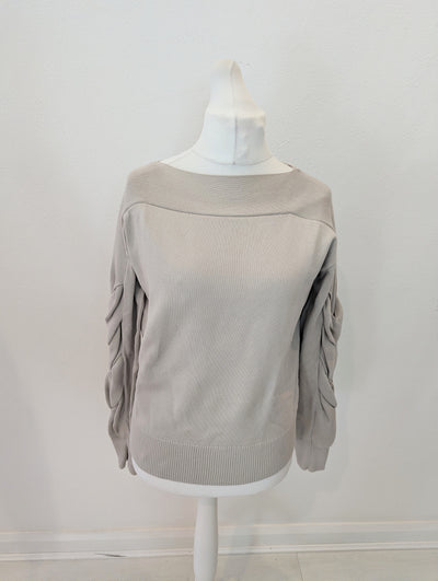 Cos Beige Plait Sleeve Jumper Size Large