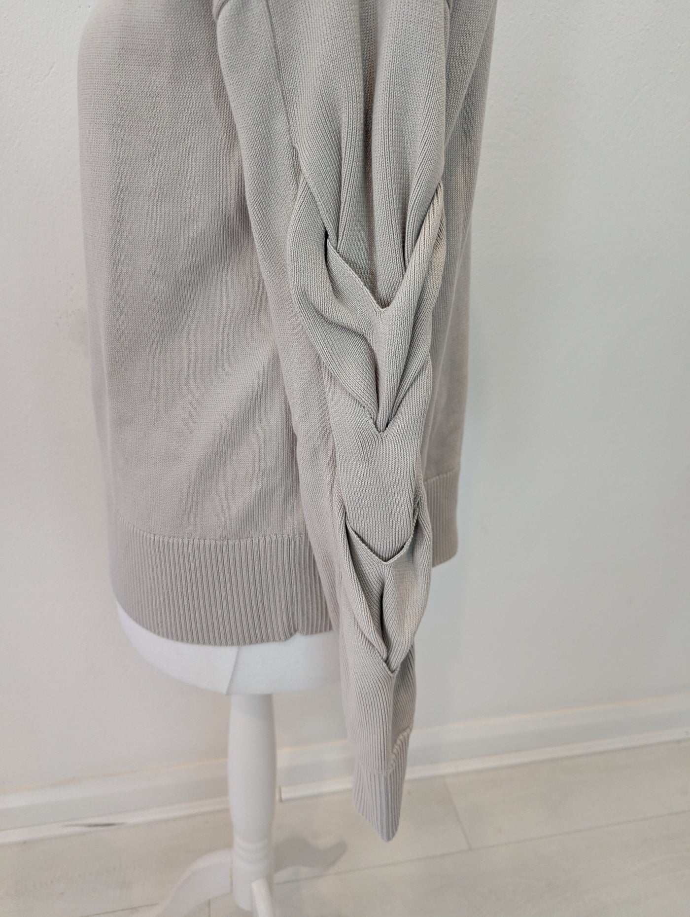Cos Beige Plait Sleeve Jumper Size Large