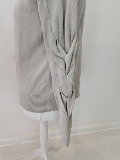 Cos Beige Plait Sleeve Jumper Size Large