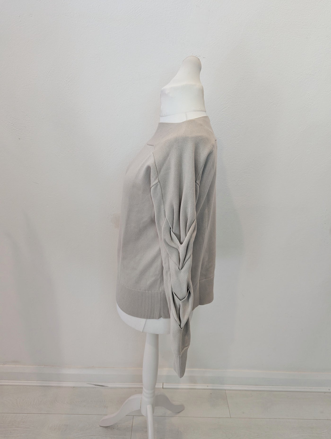 Cos Beige Plait Sleeve Jumper Size Large