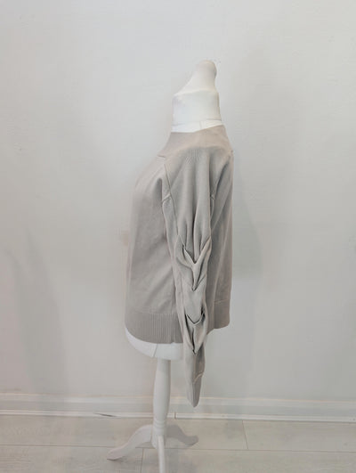 Cos Beige Plait Sleeve Jumper Size Large