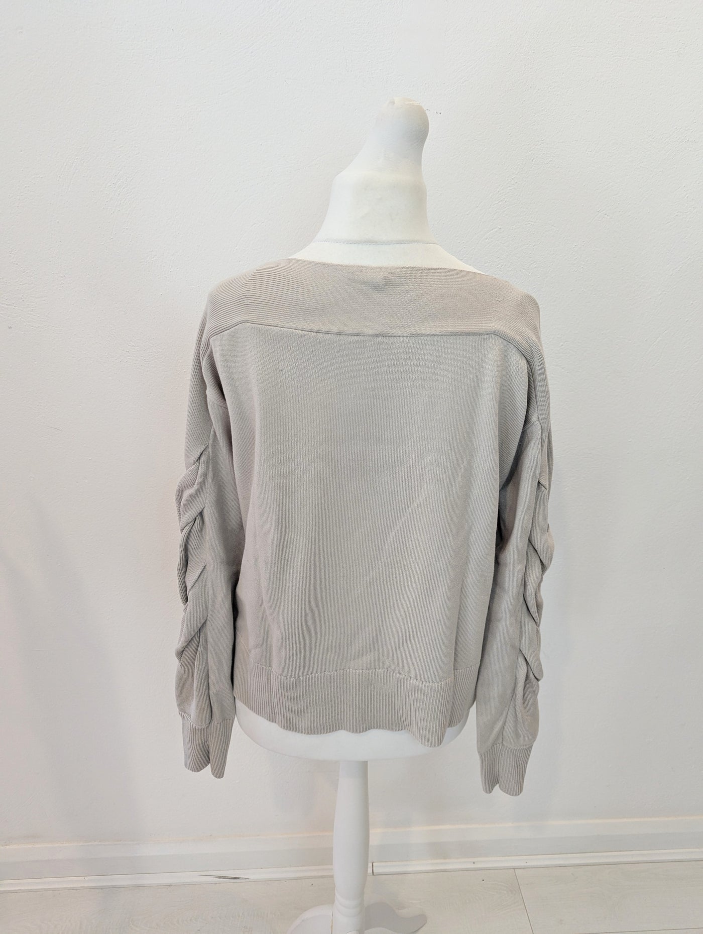 Cos Beige Plait Sleeve Jumper Size Large