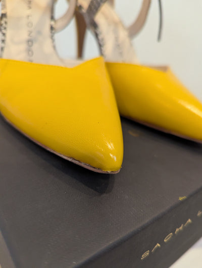 Sacha London Mustard Heels 6