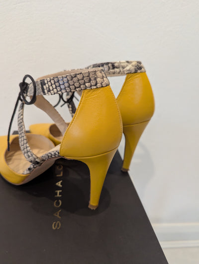 Sacha London Mustard Heels 6