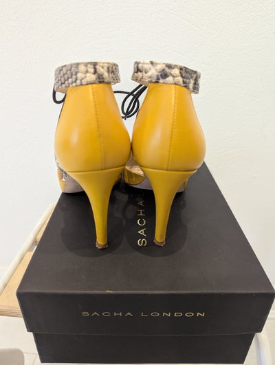 Sacha London Mustard Heels 6