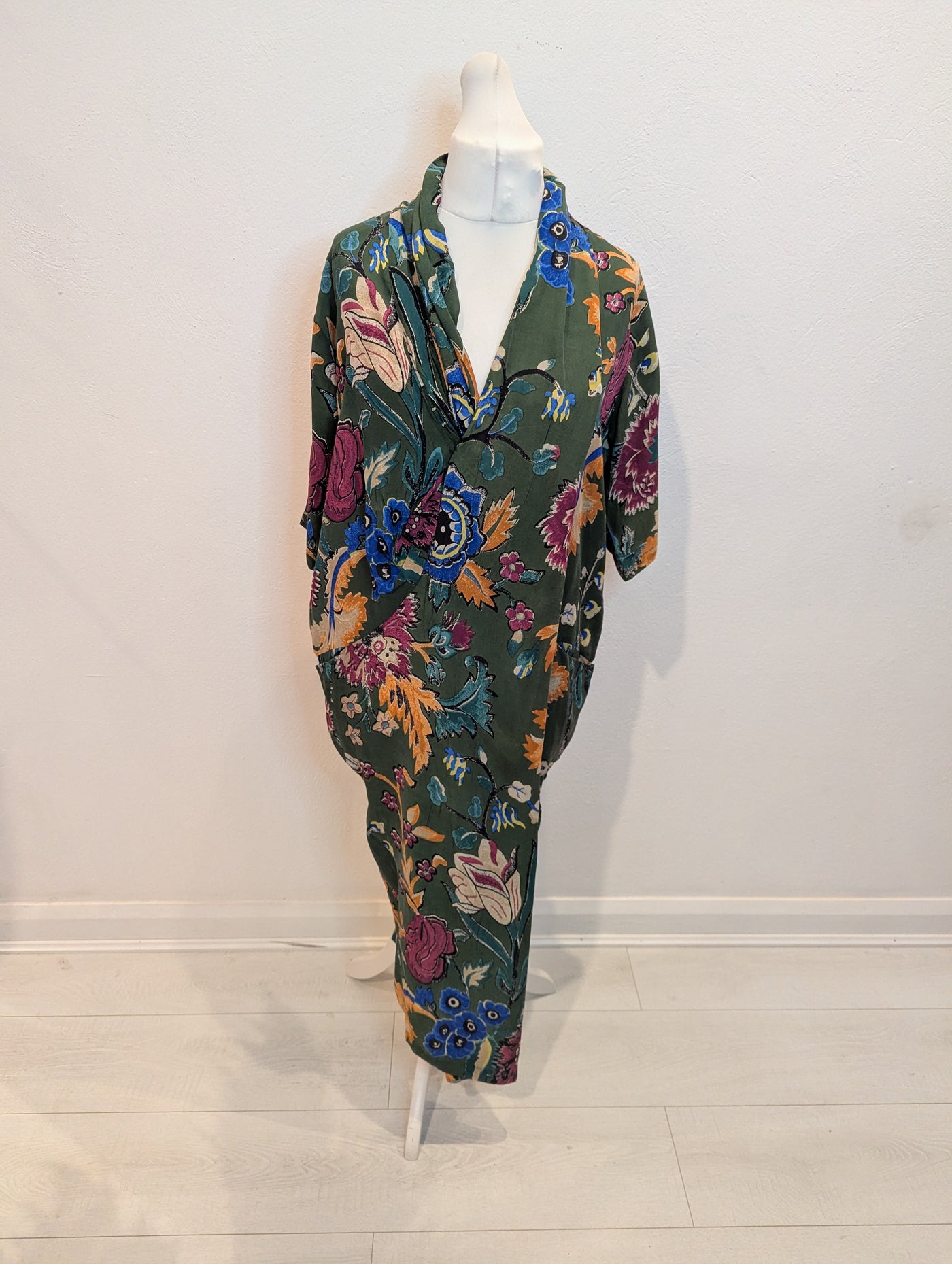 One Hundred Stars Green Floral Maxi S/M