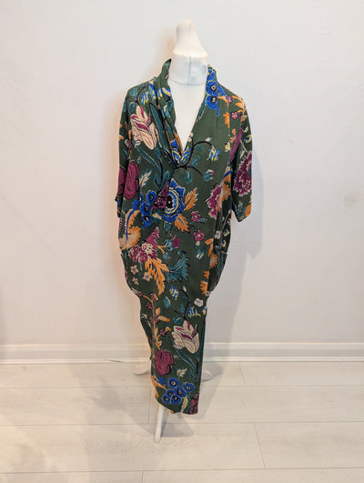 One Hundred Stars Green Floral Maxi S/M