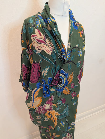 One Hundred Stars Green Floral Maxi S/M