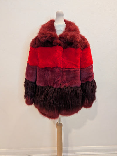 Relish Burgundy Faux Fur Coat XS
