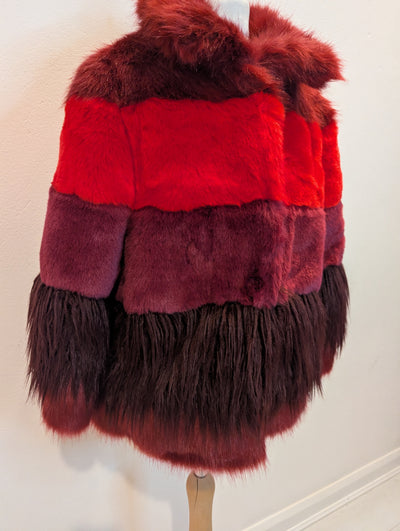 Relish Burgundy Faux Fur Coat XS