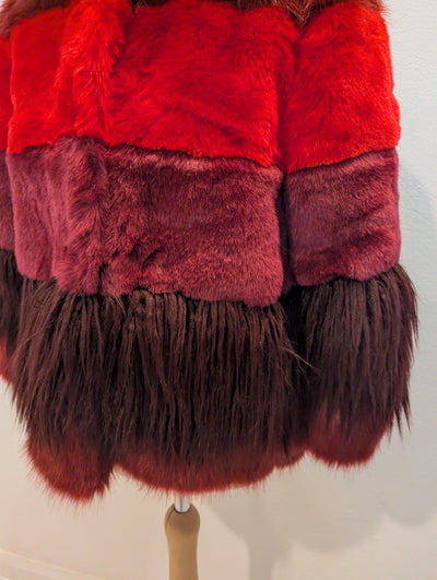Relish Burgundy Faux Fur Coat XS