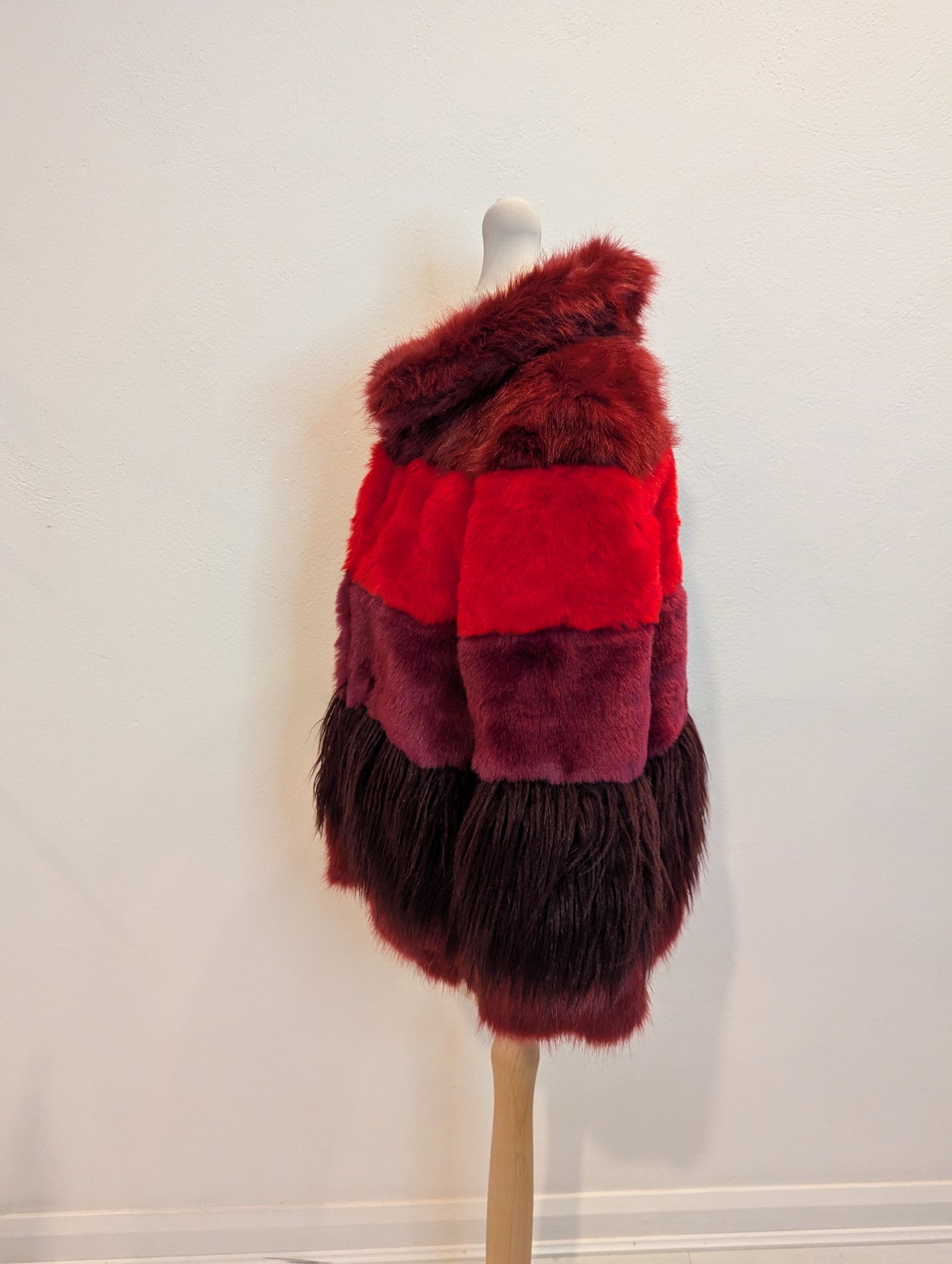Relish Burgundy Faux Fur Coat XS