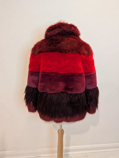 Relish Burgundy Faux Fur Coat XS