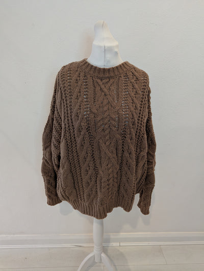 Elenza Brown Cable Knit S/M NWT £65