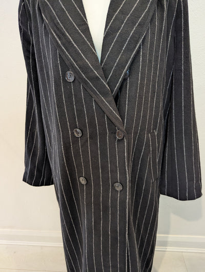 Warehouse Charcoal Pinstripe Coat 14