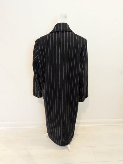Warehouse Charcoal Pinstripe Coat 14