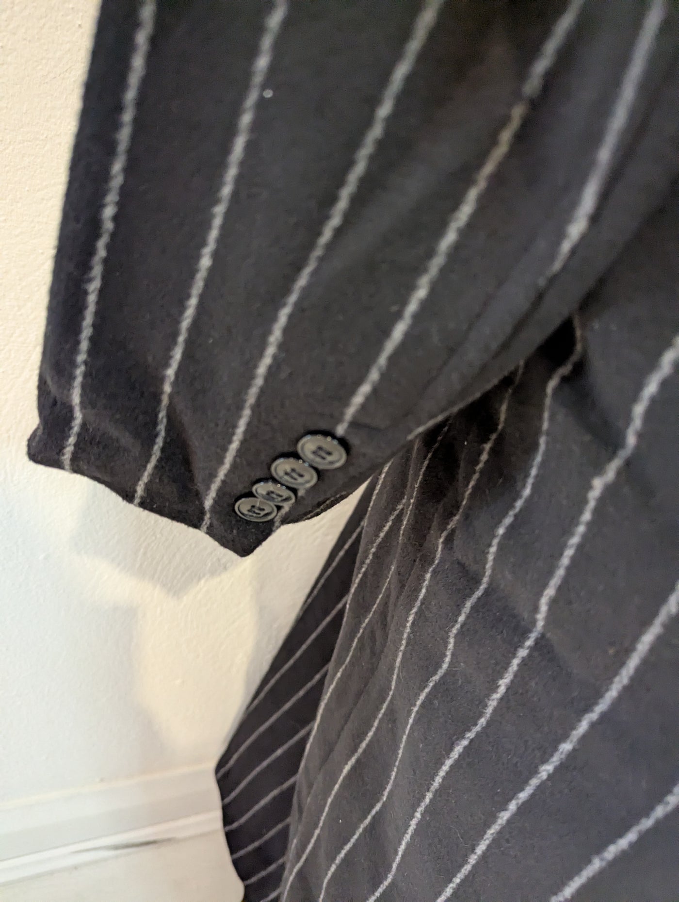 Warehouse Charcoal Pinstripe Coat 14