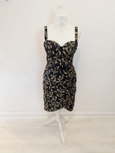 Chi Chi London Black & Gold Dress 12