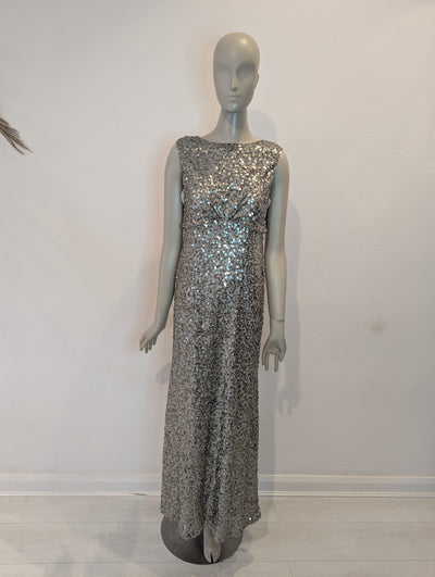 No 1 Jenny Packam Silver Sequin Dress 10
