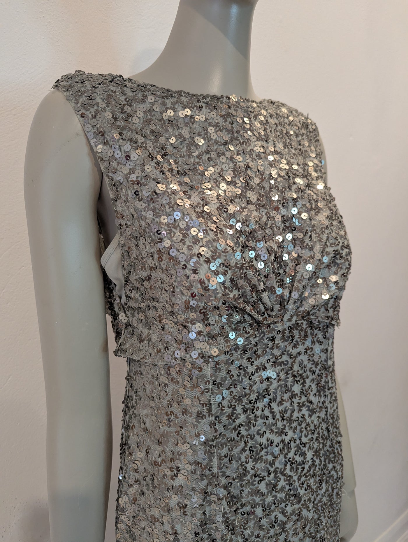 No 1 Jenny Packam Silver Sequin Dress 10
