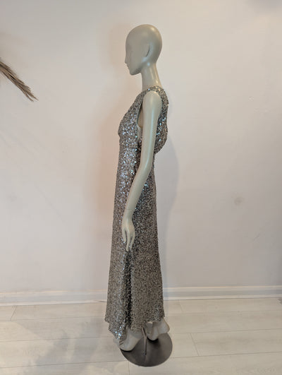 No 1 Jenny Packam Silver Sequin Dress 10