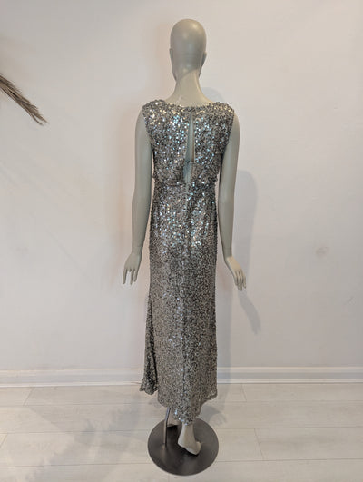 No 1 Jenny Packam Silver Sequin Dress 10