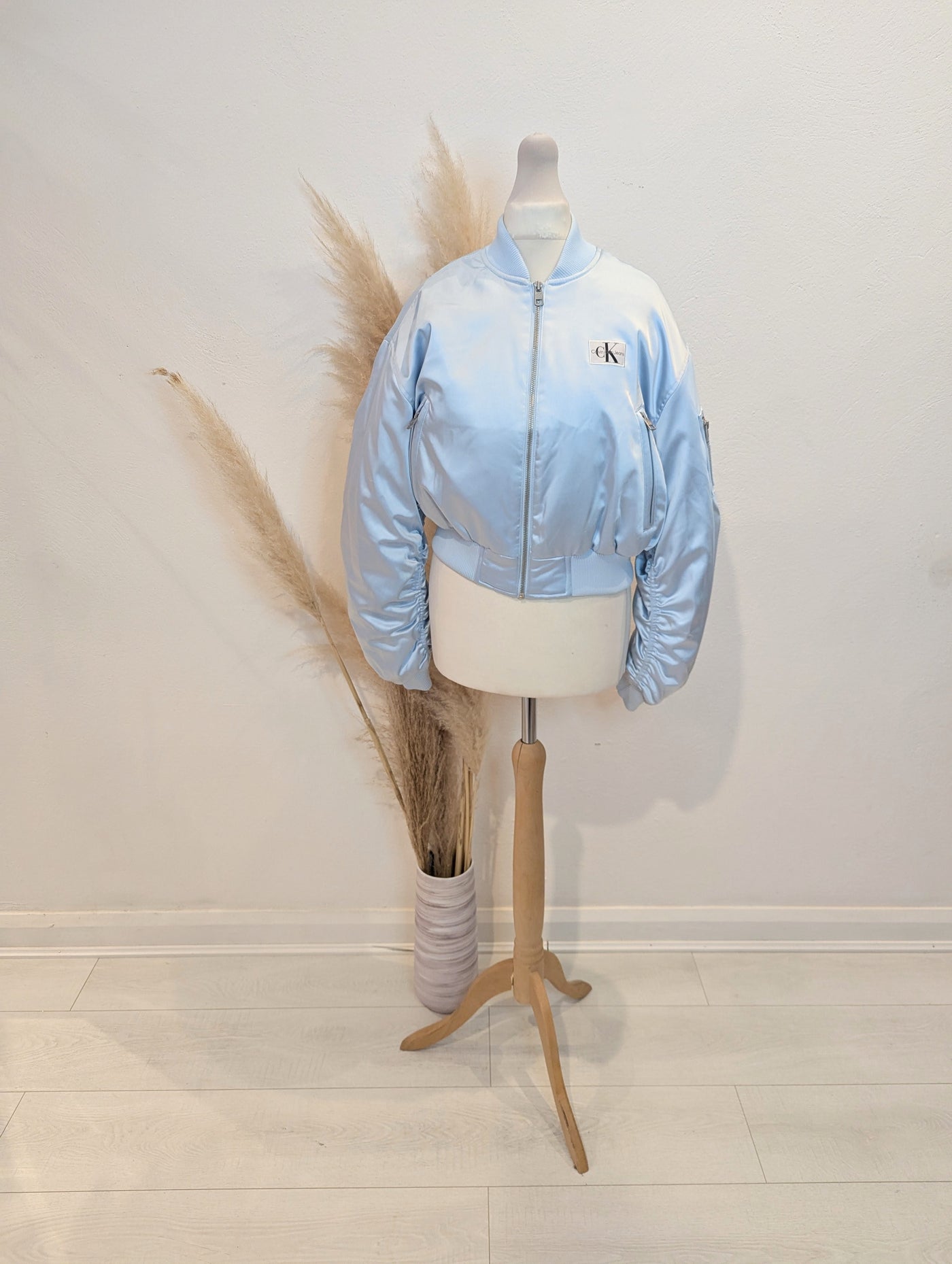 Calvin Klein Jeans Blue Satin Bomber XXS