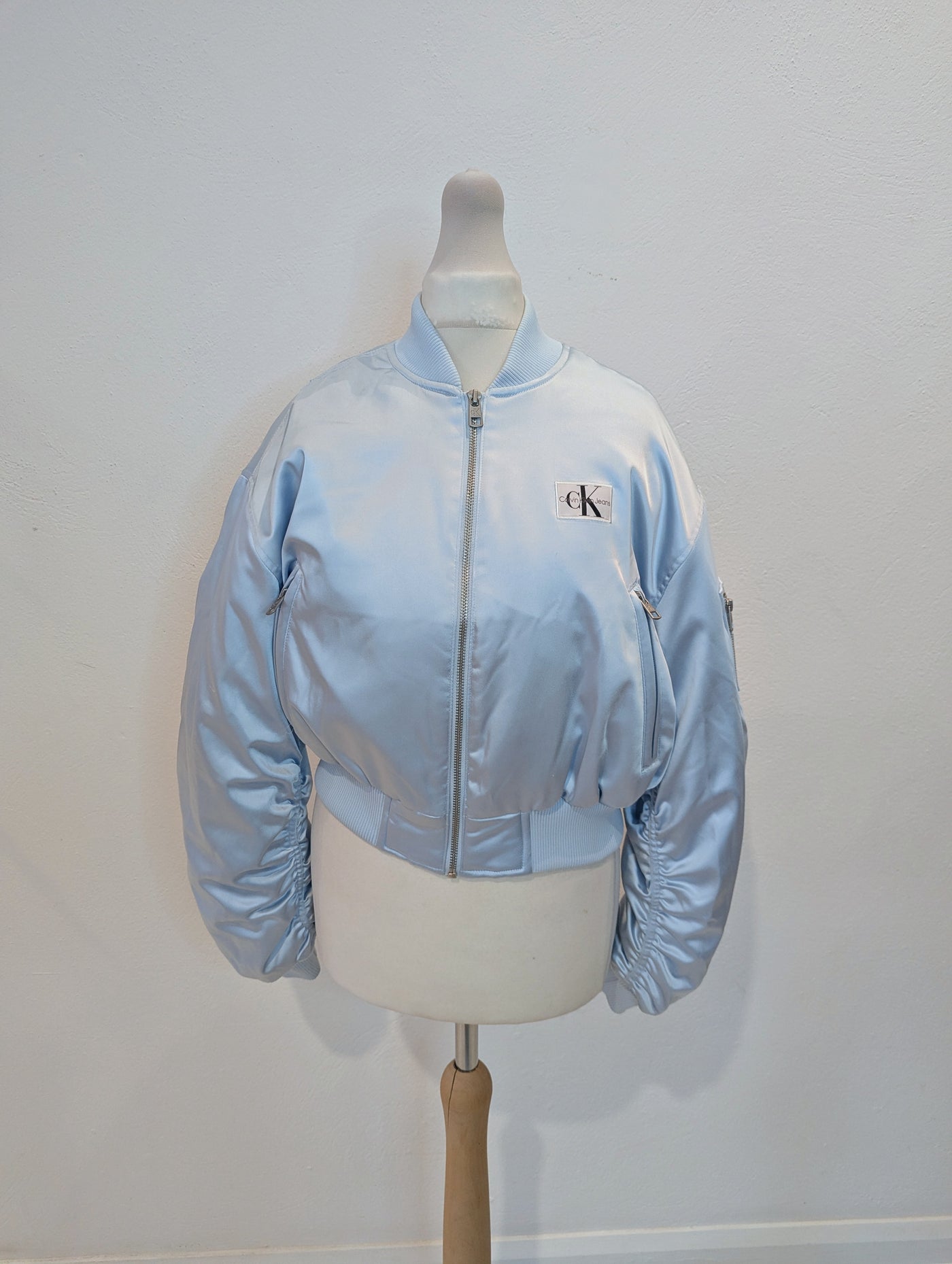 Calvin Klein Jeans Blue Satin Bomber XXS
