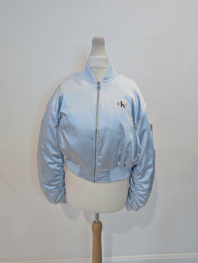 Calvin Klein Jeans Blue Satin Bomber XXS