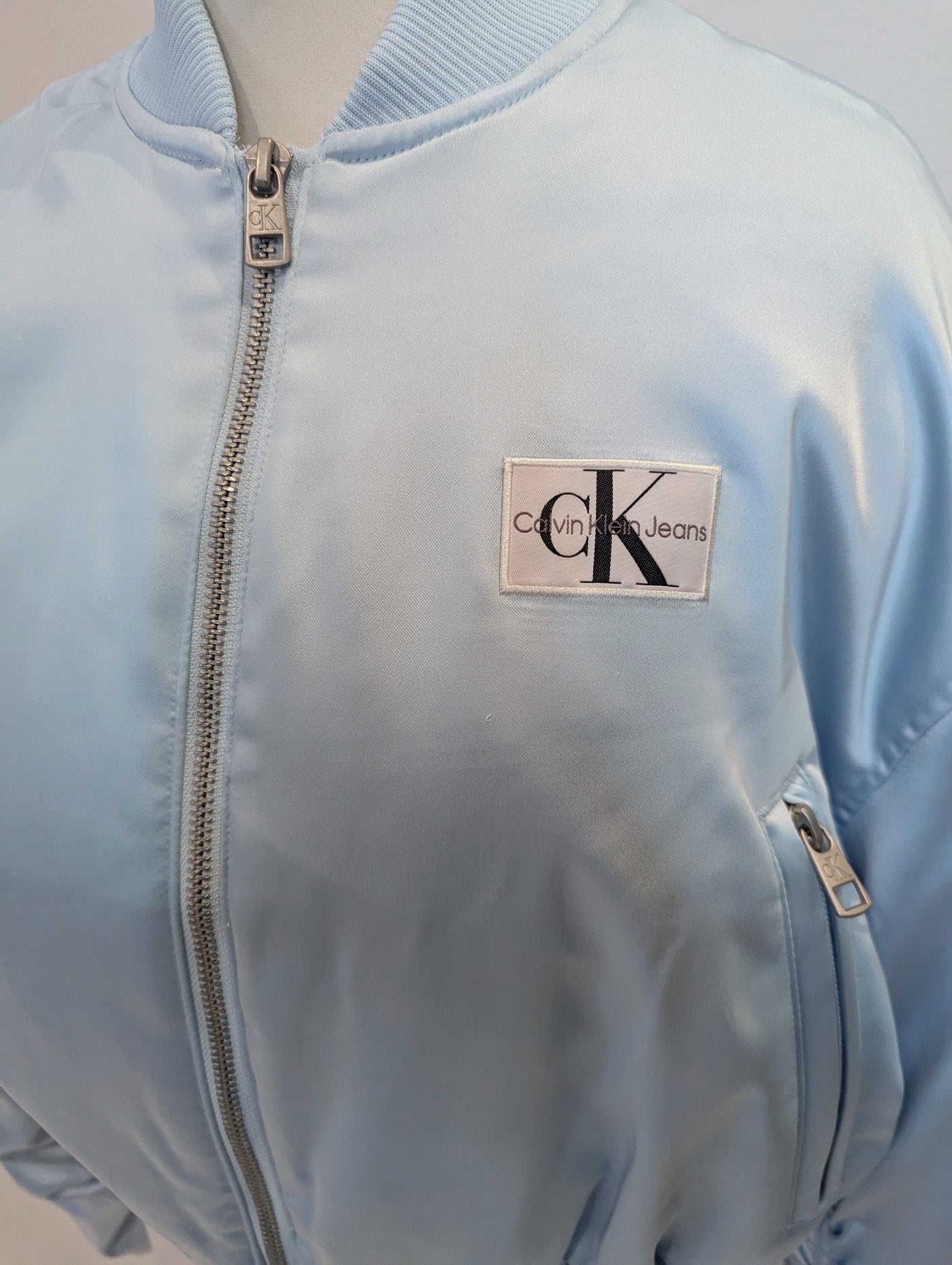 Calvin Klein Jeans Blue Satin Bomber XXS