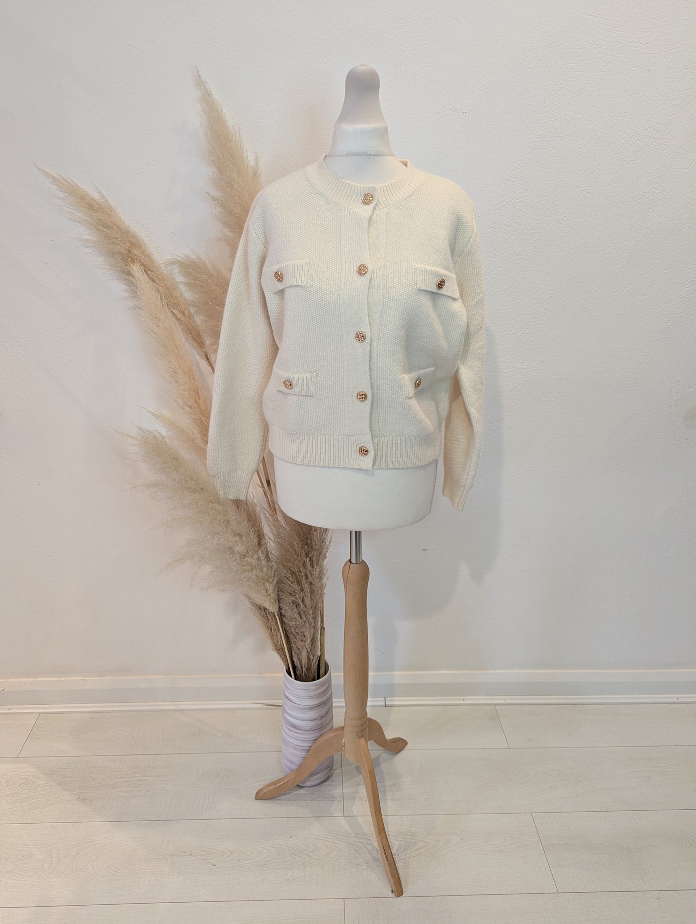 Elenza Cream Pocket Cardigan S/M NWT £65