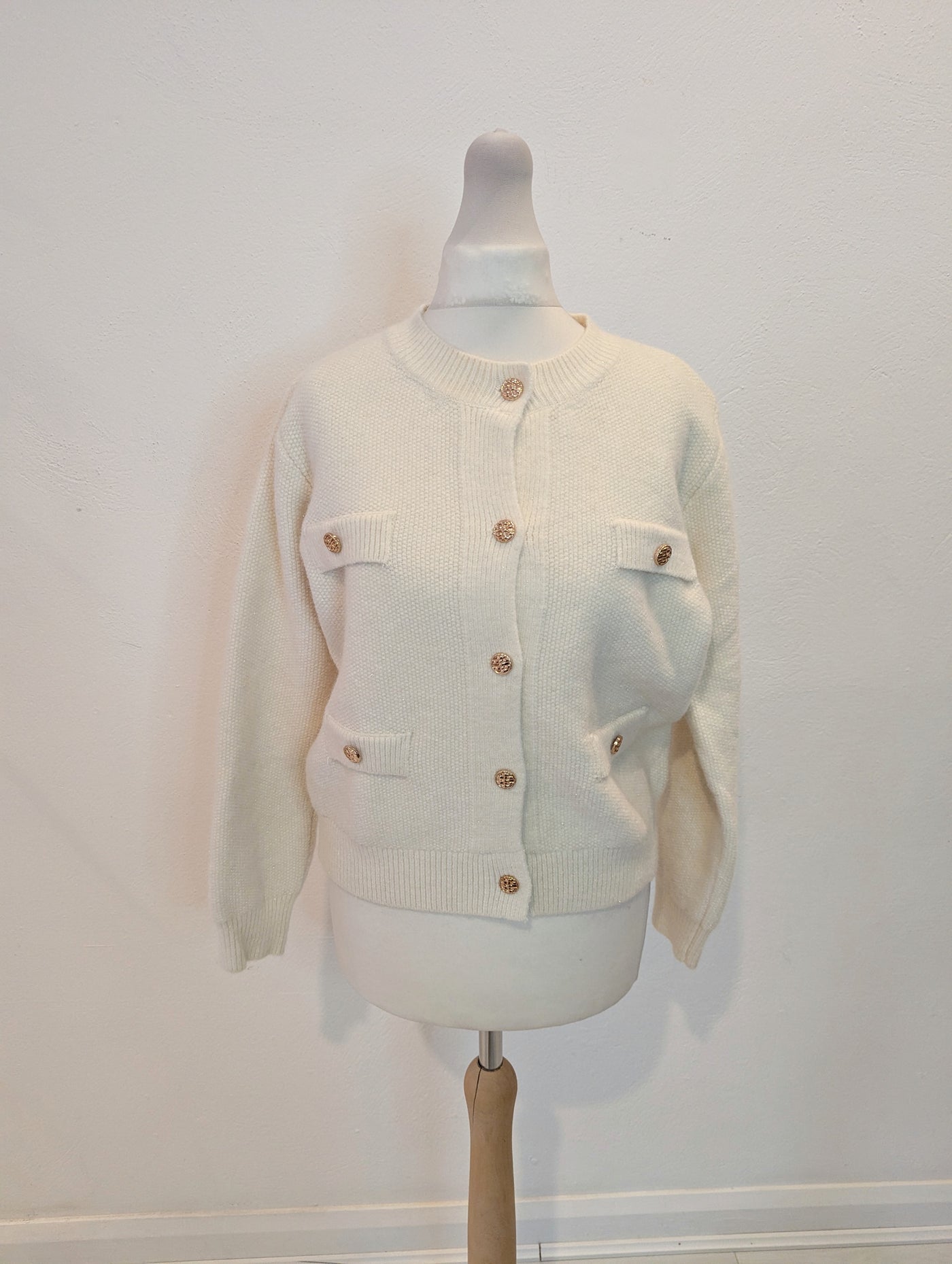 Elenza Cream Pocket Cardigan S/M NWT £65
