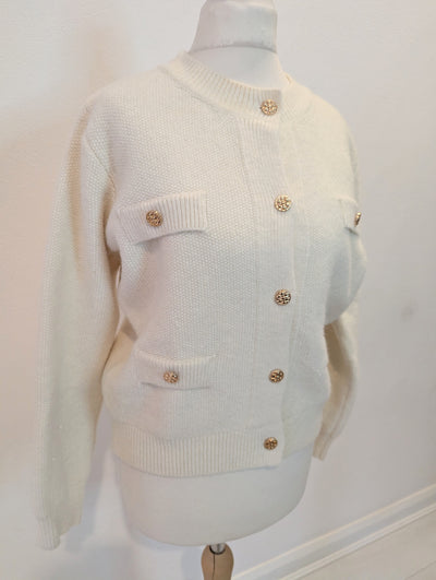 Elenza Cream Pocket Cardigan S/M NWT £65