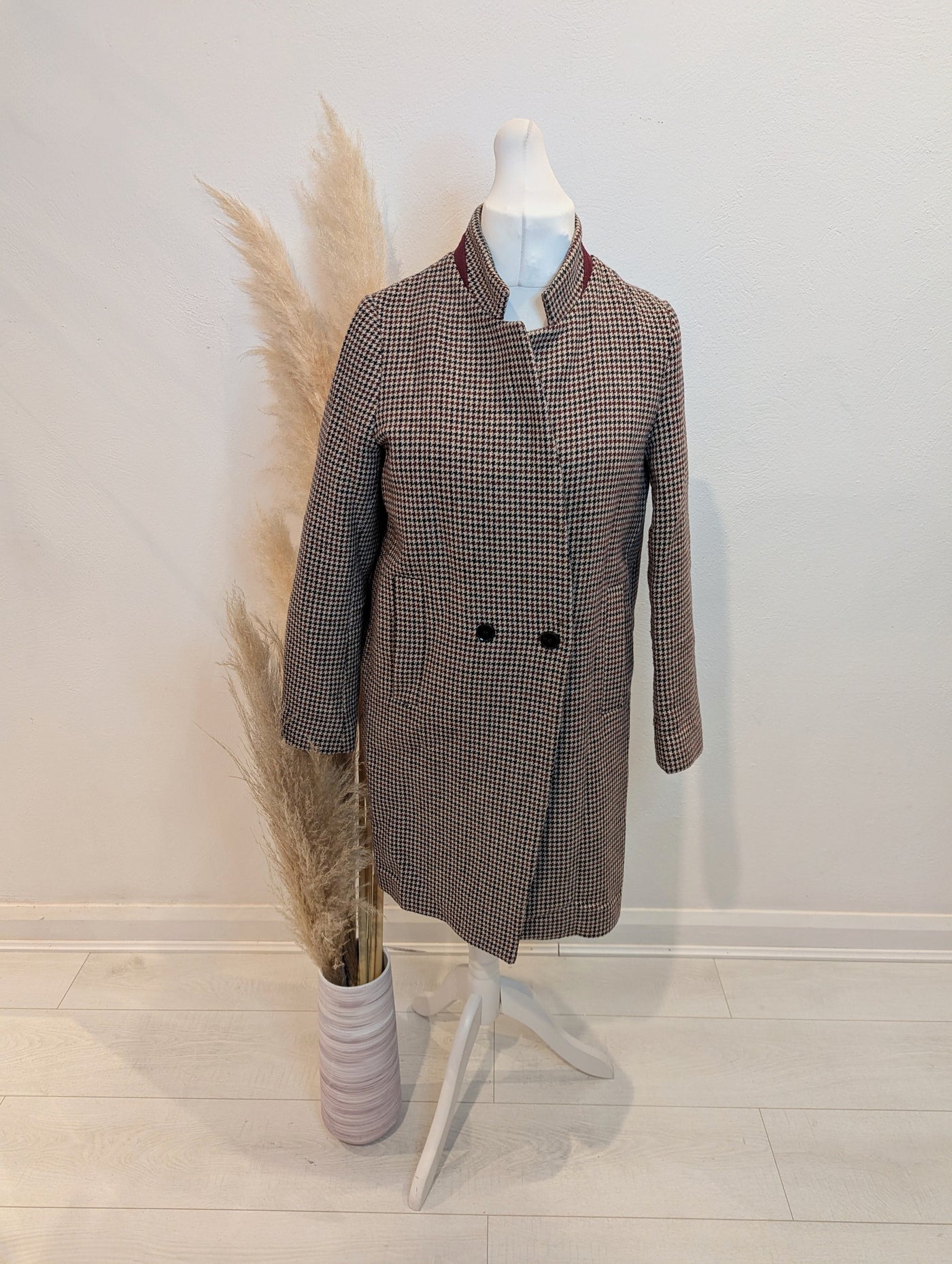 Zara Dogtooth Coat M