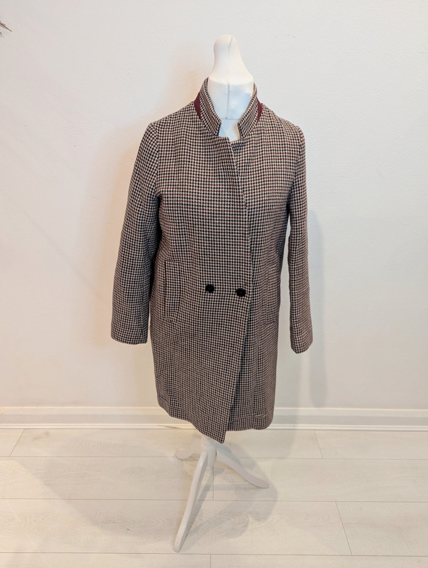 Zara Dogtooth Coat M