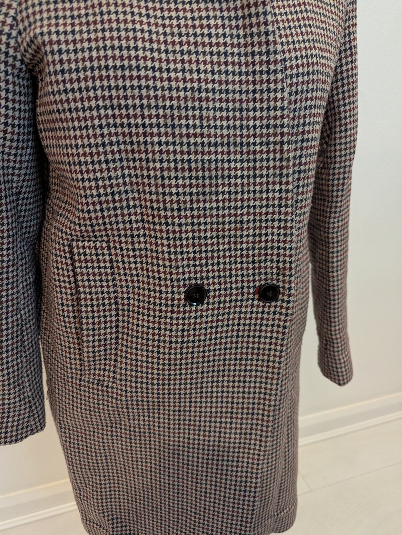 Zara Dogtooth Coat M