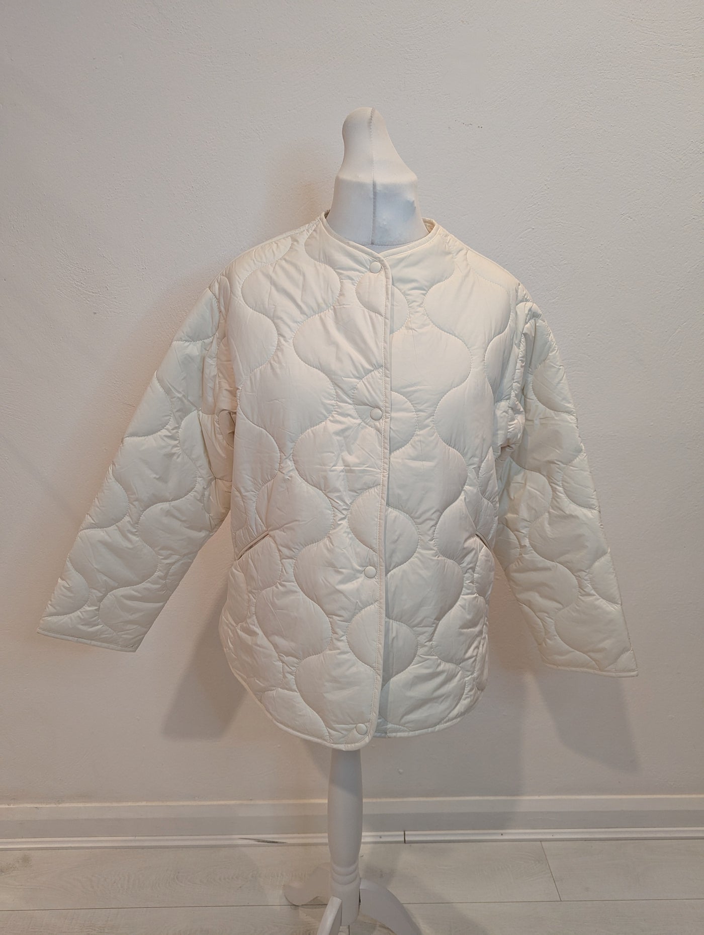 MNG Cream Quilted Jacket NWT M