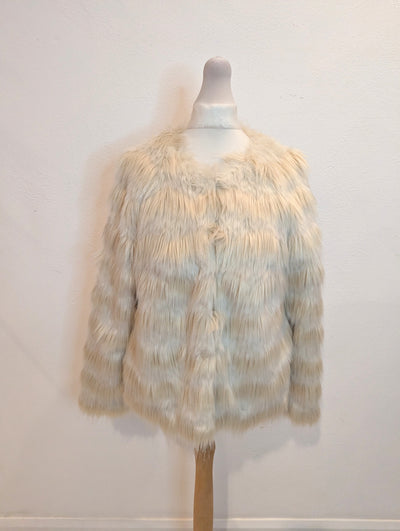 Indigo Cream Faux Fur Jacket RRP £85