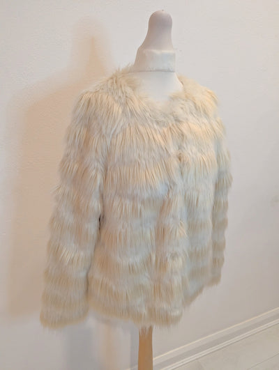 Indigo Cream Faux Fur Jacket RRP £85