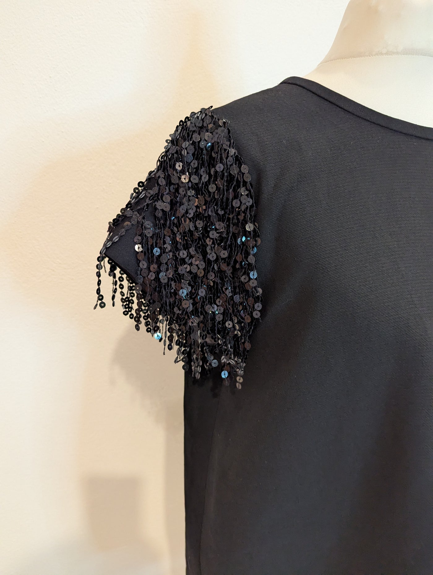 Kate Spade Black Sequin sleeve Top 8