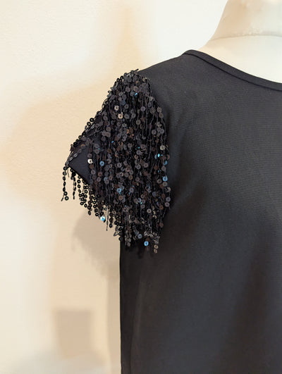 Kate Spade Black Sequin sleeve Top 8
