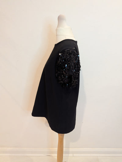 Kate Spade Black Sequin sleeve Top 8