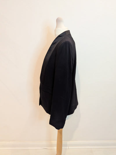 Zara Black Satin Trim Jacket M RRP £89.99