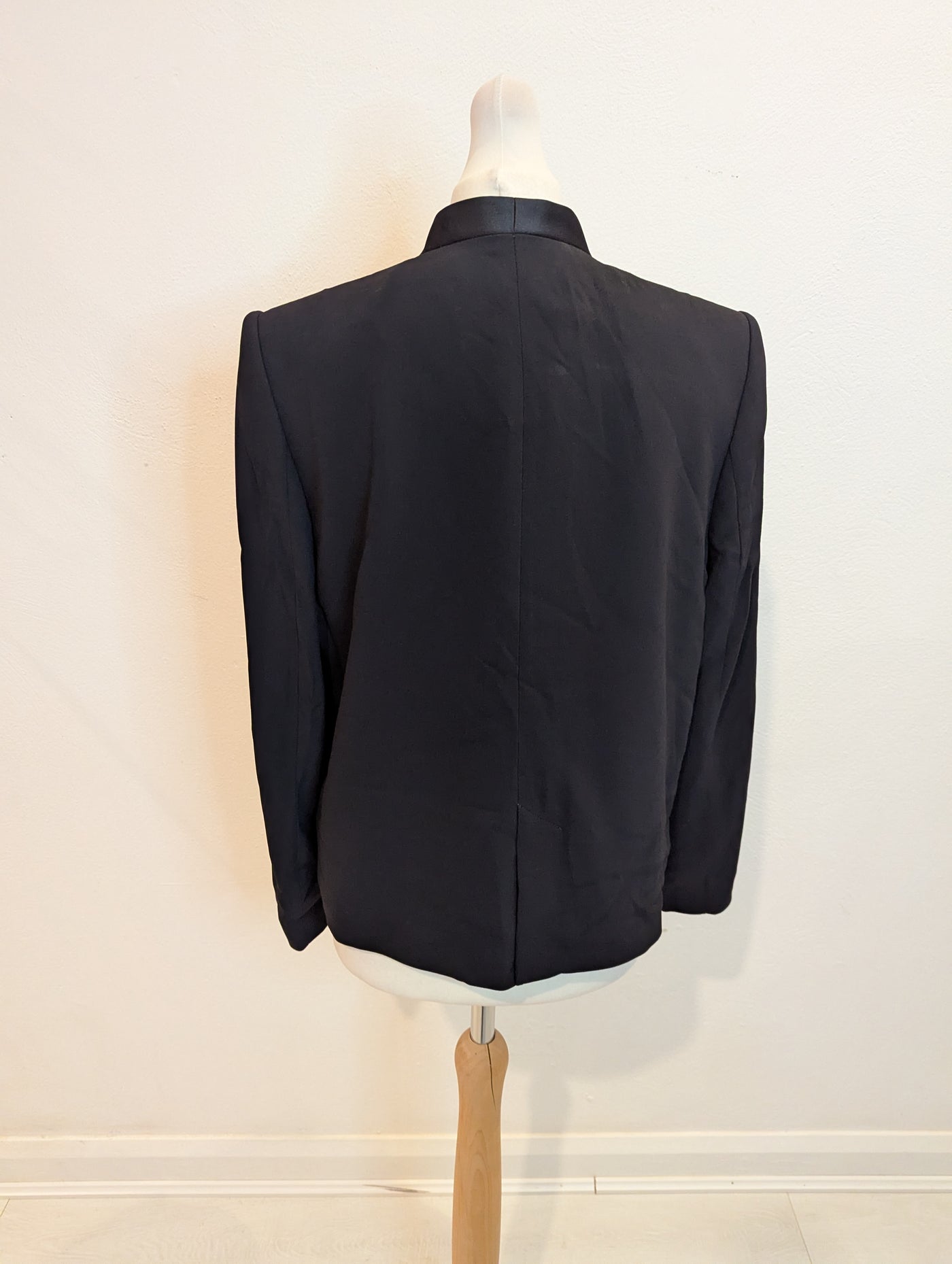 Zara Black Satin Trim Jacket M RRP £89.99