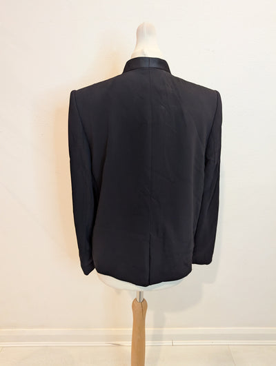 Zara Black Satin Trim Jacket M RRP £89.99