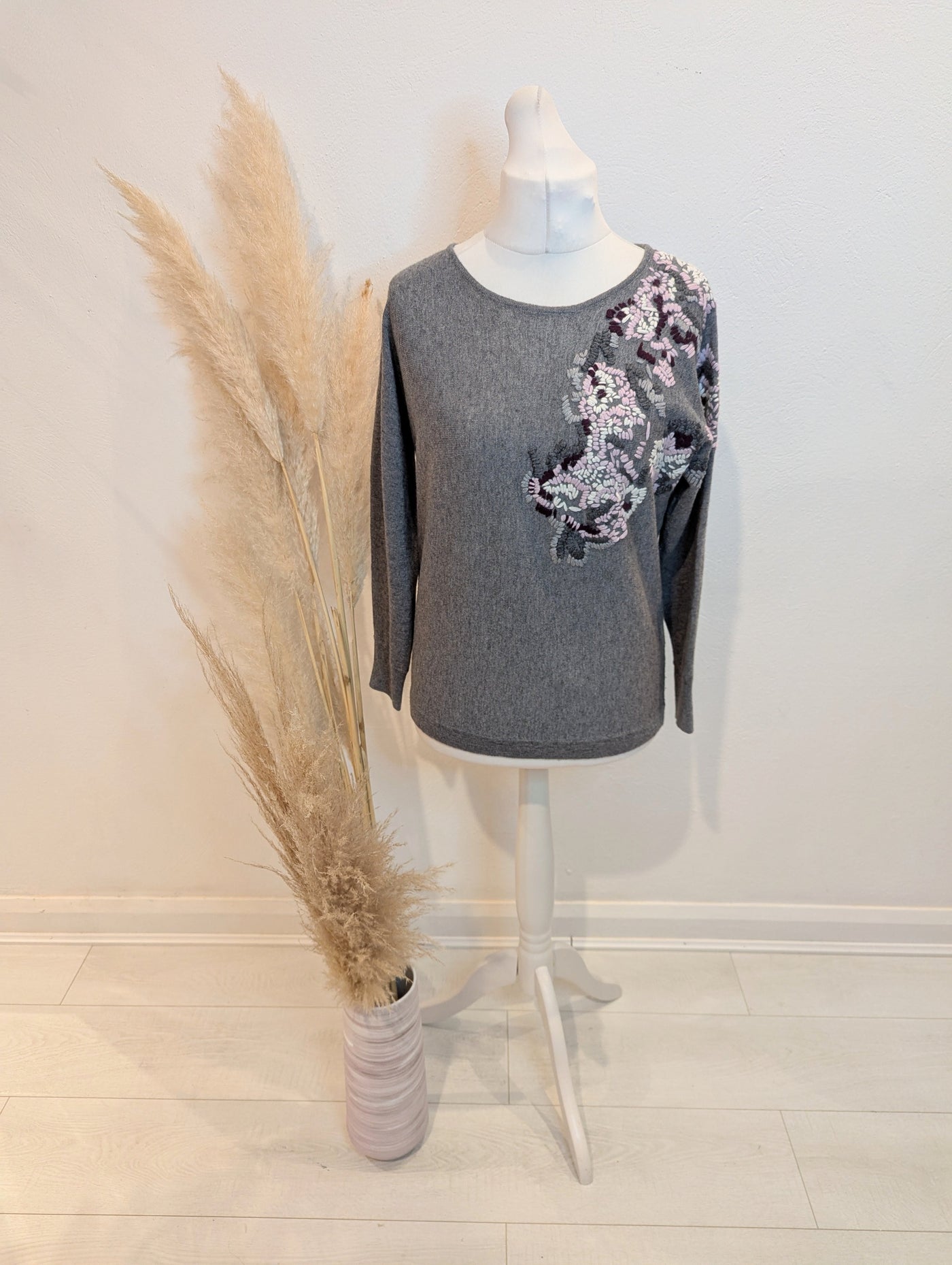 Massimo Dutti Grey/Lilac Jumper M