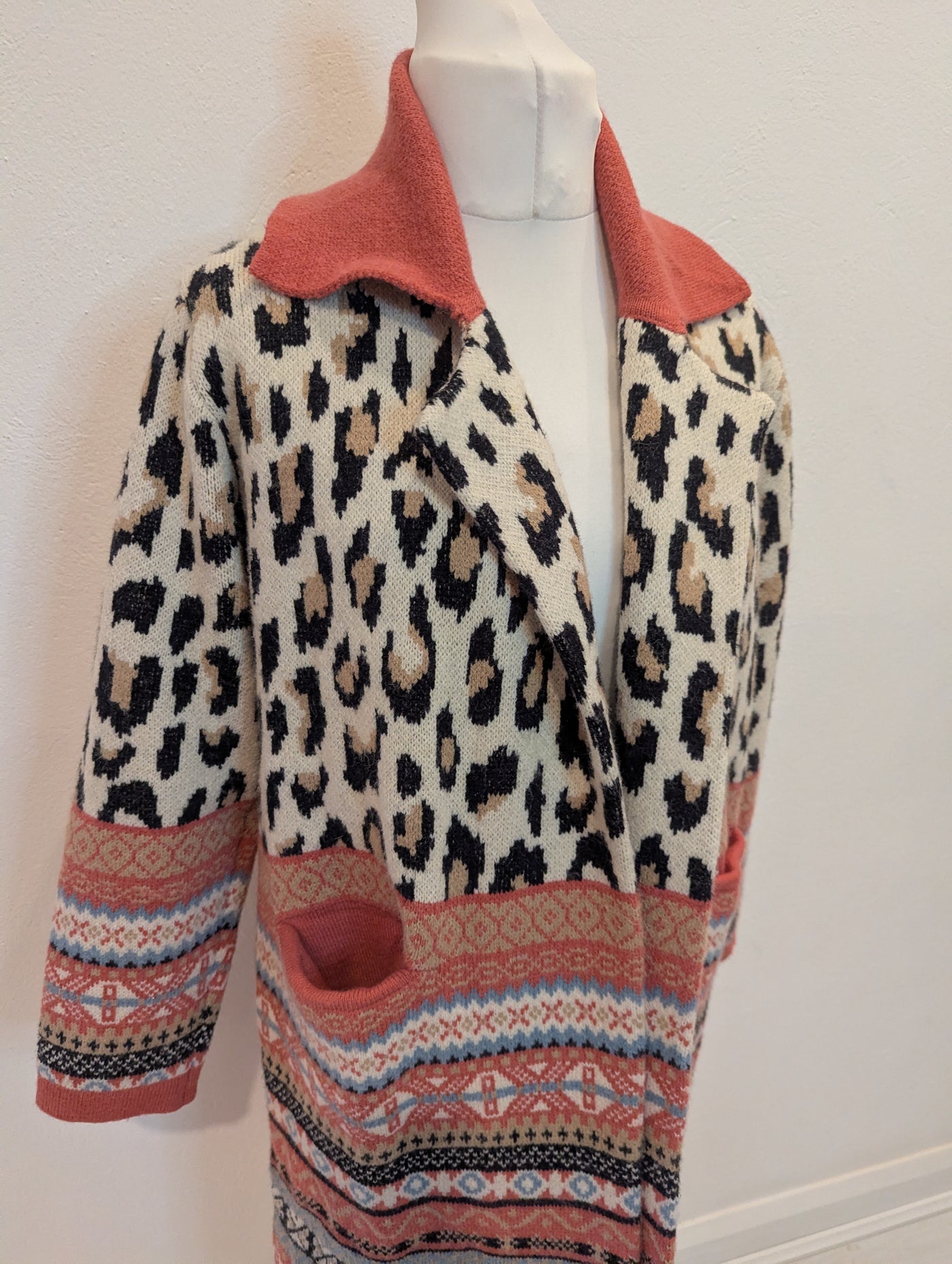 Pink & Leopard Mix Coatigan