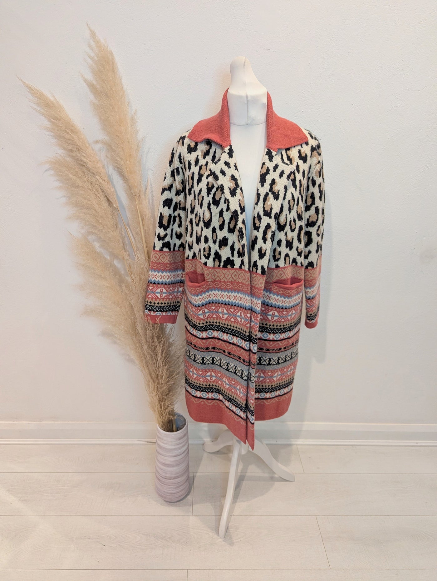 Pink & Leopard Mix Coatigan